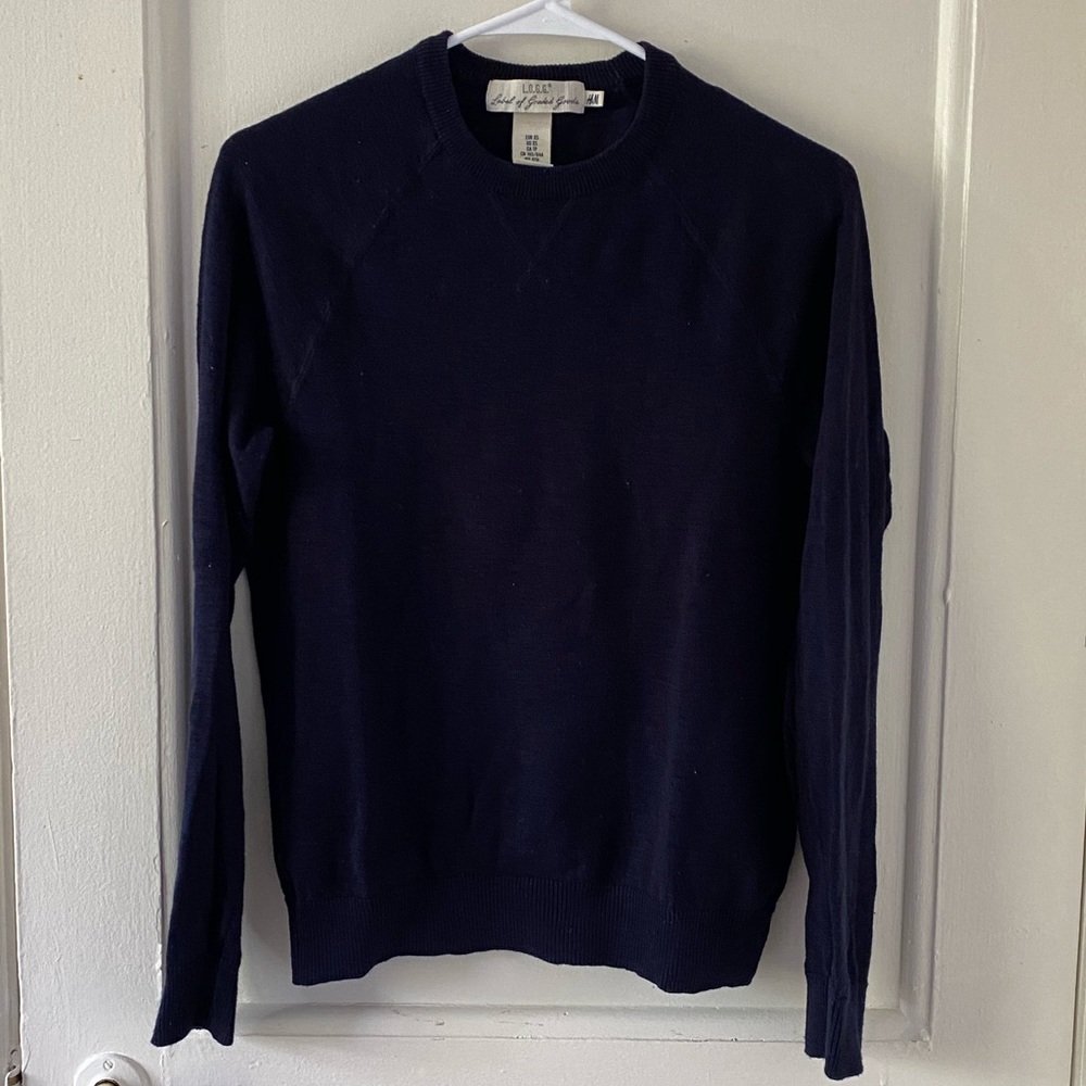 H&M Label of Graded Goods XS Navy Crewneck Sweater
